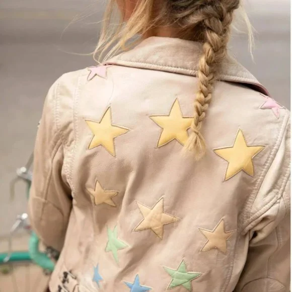 Mauritius Christy Star leather jacket in Rainbow - Picture 2 of 8